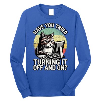 Tech Support Humor I Cat Tech Engineer I Computer It Guy Long Sleeve Shirt