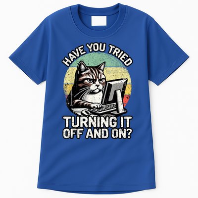 Tech Support Humor I Cat Tech Engineer I Computer It Guy Tall T-Shirt