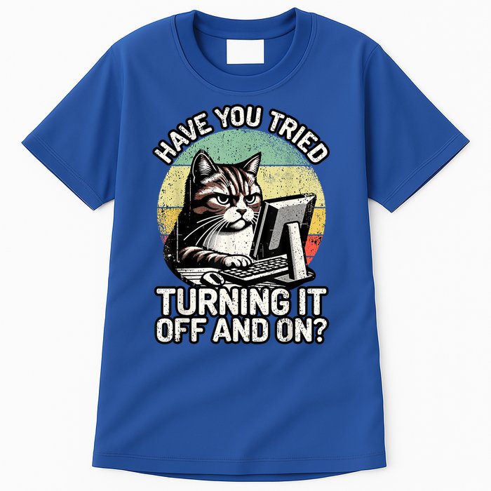 Tech Support Humor I Cat Tech Engineer I Computer It Guy Tall T-Shirt