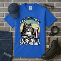 Tech Support Humor I Cat Tech Engineer I Computer It Guy Tall T-Shirt