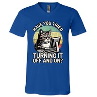 Tech Support Humor I Cat Tech Engineer I Computer It Guy V-Neck T-Shirt