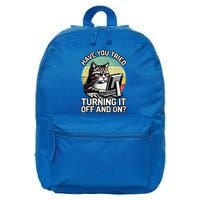 Tech Support Humor I Cat Tech Engineer I Computer It Guy 16 in Basic Backpack