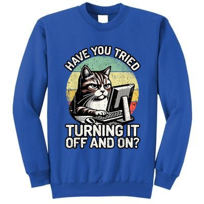 Tech Support Humor I Cat Tech Engineer I Computer It Guy Tall Sweatshirt
