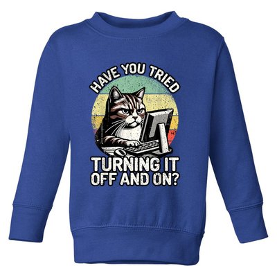 Tech Support Humor I Cat Tech Engineer I Computer It Guy Toddler Sweatshirt