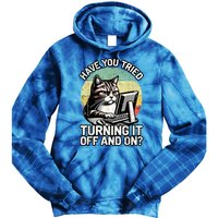 Tech Support Humor I Cat Tech Engineer I Computer It Guy Tie Dye Hoodie