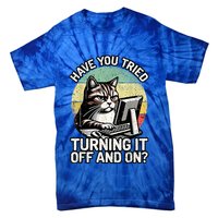 Tech Support Humor I Cat Tech Engineer I Computer It Guy Tie-Dye T-Shirt