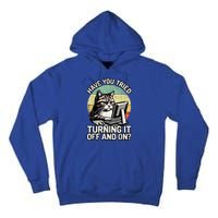 Tech Support Humor I Cat Tech Engineer I Computer It Guy Tall Hoodie