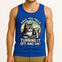 Tech Support Humor I Cat Tech Engineer I Computer It Guy Tank Top