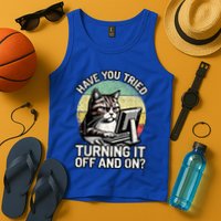 Tech Support Humor I Cat Tech Engineer I Computer It Guy Tank Top