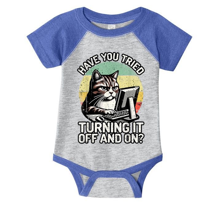 Tech Support Humor I Cat Tech Engineer I Computer It Guy Infant Baby Jersey Bodysuit