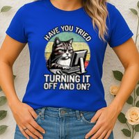 Tech Support Humor I Cat Tech Engineer I Computer It Guy Womens T-Shirt