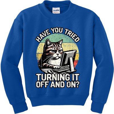 Tech Support Humor I Cat Tech Engineer I Computer It Guy Kids Sweatshirt