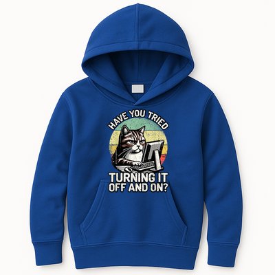 Tech Support Humor I Cat Tech Engineer I Computer It Guy Kids Hoodie