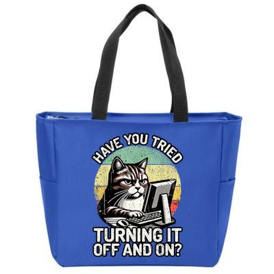 Tech Support Humor I Cat Tech Engineer I Computer It Guy Zip Tote Bag