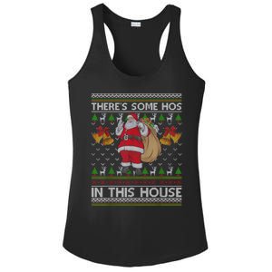 ThereS Some Hos In This House Santa Ugly Christmas Sweater Ladies PosiCharge Competitor Racerback Tank