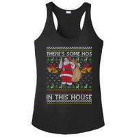 ThereS Some Hos In This House Santa Ugly Christmas Sweater Ladies PosiCharge Competitor Racerback Tank