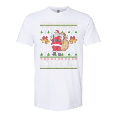 ThereS Some Hos In This House Santa Ugly Christmas Sweater Softstyle CVC T-Shirt