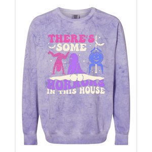 Theres Some Horrors In This House Funny Dancing Ghost Halloween Colorblast Crewneck Sweatshirt