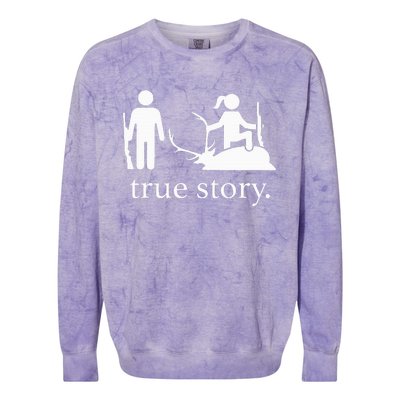 true story hunting lover Colorblast Crewneck Sweatshirt