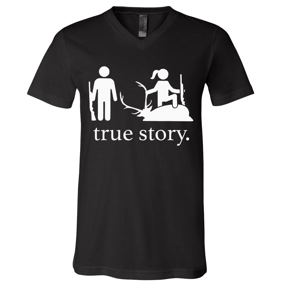 true story hunting lover V-Neck T-Shirt