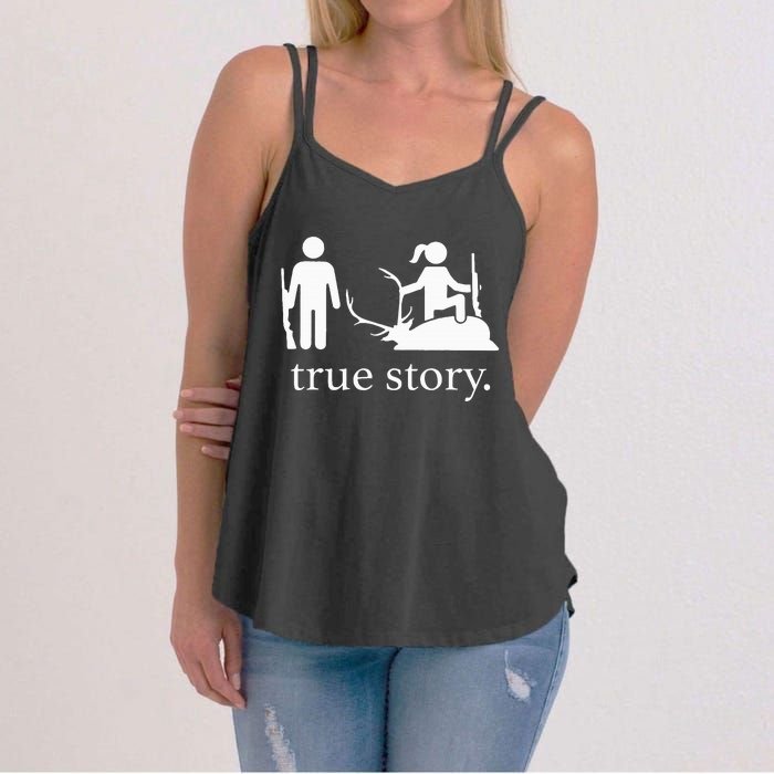 true story hunting lover Women's Strappy Tank