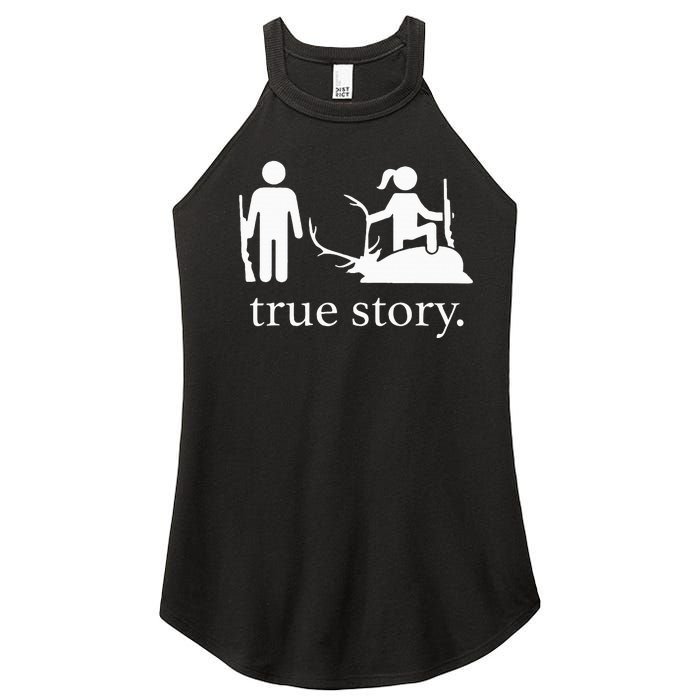 true story hunting lover Women's Perfect Tri Rocker Tank