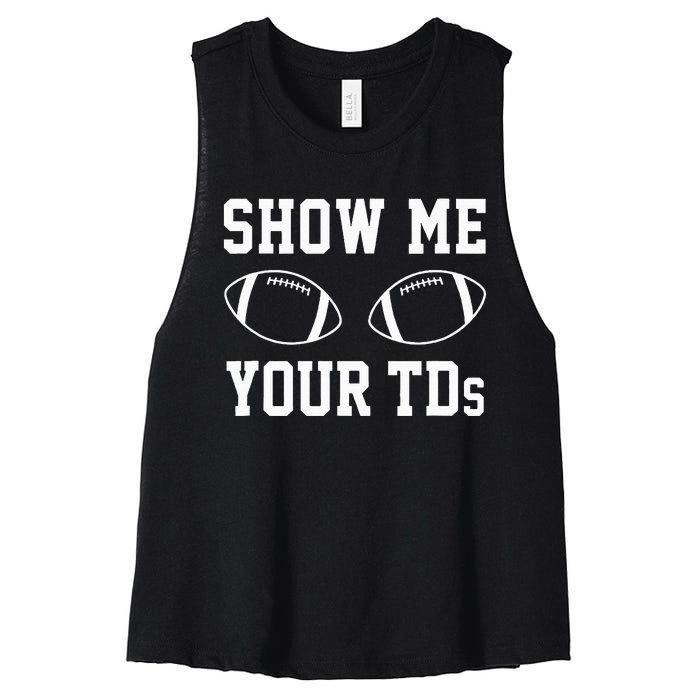 Touchdown Showdown Hilarious Fantasy Football Women's Racerback Cropped Tank