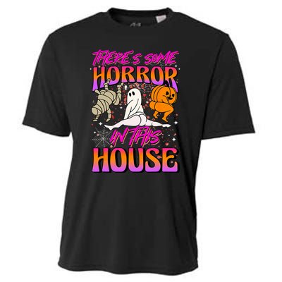 Theres Some Horrors In This House Ghost Pumpkin Halloween Cooling Performance Crew T-Shirt