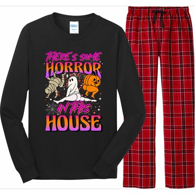 Theres Some Horrors In This House Ghost Pumpkin Halloween Long Sleeve Pajama Set