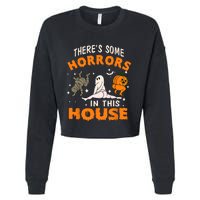 Theres Some Horrors In This House Funny Halloween Costume Cropped Pullover Crew