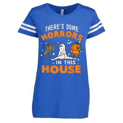 Theres Some Horrors In This House Funny Halloween Costume Enza Ladies Jersey Football T-Shirt