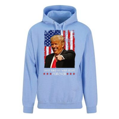 They Said He Was Done Forever Funny Trump Usa Flag Vintage Unisex Surf Hoodie