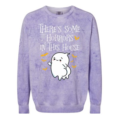 Theres Some Horrors In This House Booty Ghost Colorblast Crewneck Sweatshirt