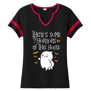 Theres Some Horrors In This House Booty Ghost Ladies Halftime Notch Neck Tee