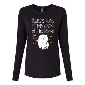 Theres Some Horrors In This House Booty Ghost Womens Cotton Relaxed Long Sleeve T-Shirt