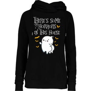 Theres Some Horrors In This House Booty Ghost Womens Funnel Neck Pullover Hood