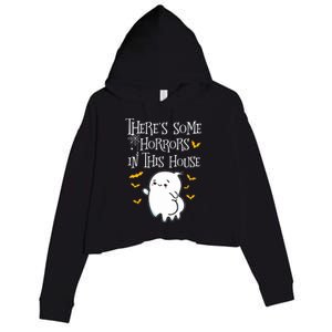 Theres Some Horrors In This House Booty Ghost Crop Fleece Hoodie