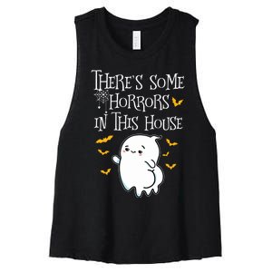 Theres Some Horrors In This House Booty Ghost Women's Racerback Cropped Tank