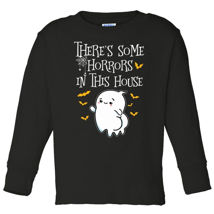 Theres Some Horrors In This House Booty Ghost Toddler Long Sleeve Shirt