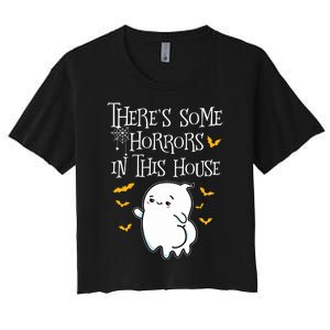 Theres Some Horrors In This House Booty Ghost Women's Crop Top Tee