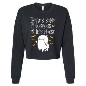 Theres Some Horrors In This House Booty Ghost Cropped Pullover Crew