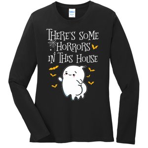 Theres Some Horrors In This House Booty Ghost Ladies Long Sleeve Shirt