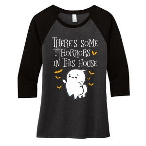 Theres Some Horrors In This House Booty Ghost Women's Tri-Blend 3/4-Sleeve Raglan Shirt