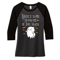 Theres Some Horrors In This House Booty Ghost Women's Tri-Blend 3/4-Sleeve Raglan Shirt