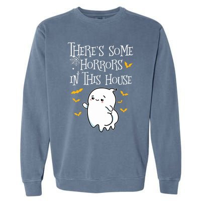 Theres Some Horrors In This House Booty Ghost Garment-Dyed Sweatshirt