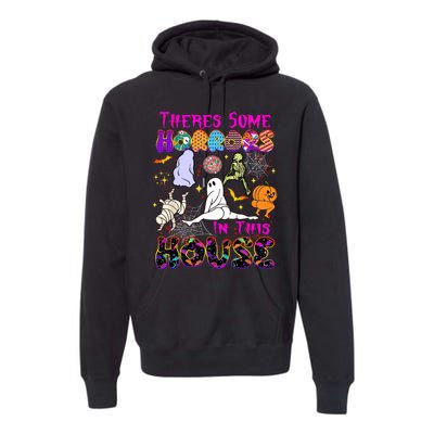 Theres Some Horrors In This House Ghost Pumpkin Halloween Funny Trending Gift Premium Hoodie