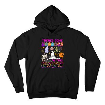 Theres Some Horrors In This House Ghost Pumpkin Halloween Funny Trending Gift Tall Hoodie