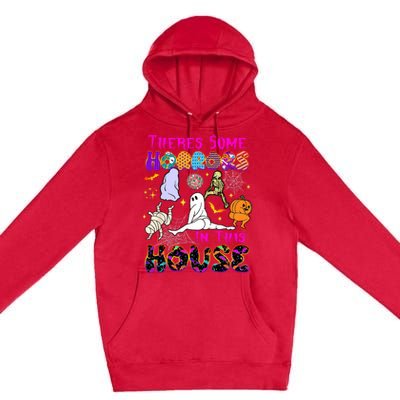 Theres Some Horrors In This House Ghost Pumpkin Halloween Funny Trending Gift Premium Pullover Hoodie