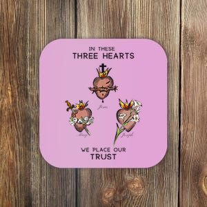 Three Sacred Hearts Of Jesus Mary Joseph Jmj Catholic Coaster