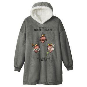 Three Sacred Hearts Of Jesus Mary Joseph Jmj Catholic Hooded Wearable Blanket